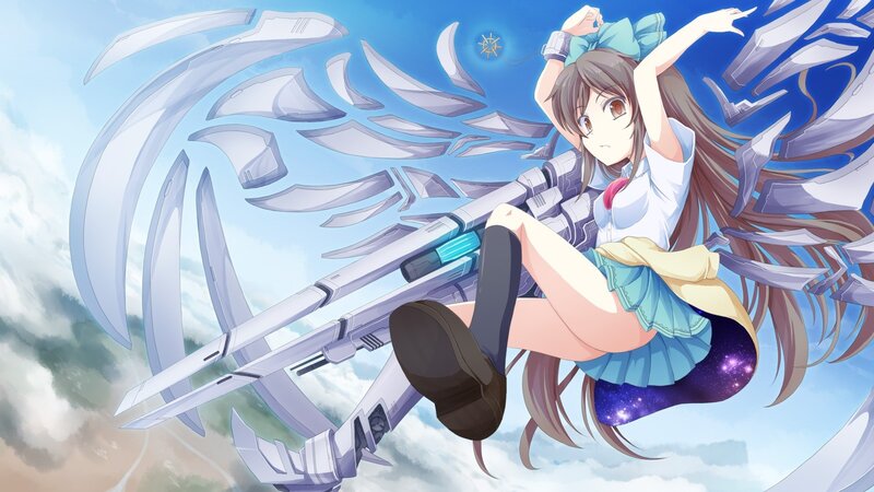 anime girl with mechanical wings
