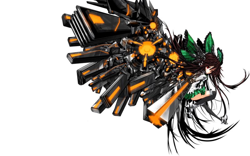 anime girl with mechanical wings