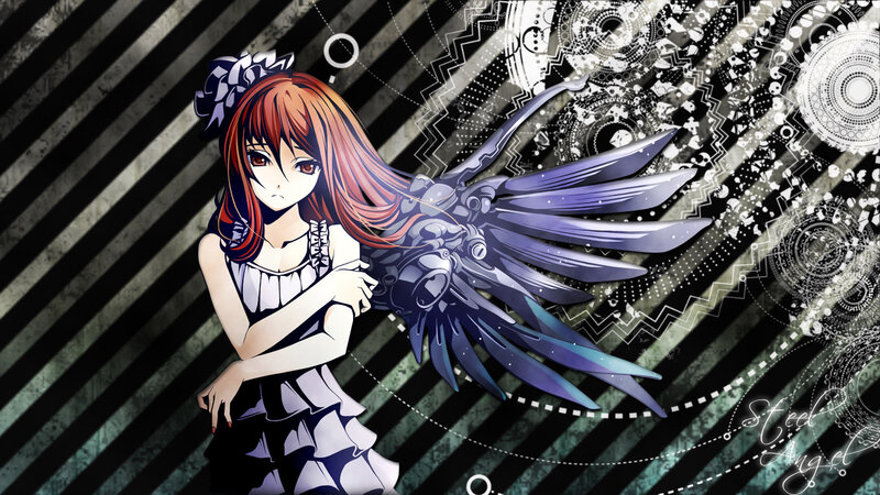 anime girl with mechanical wings