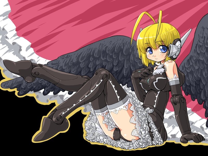 anime girl with mechanical wings
