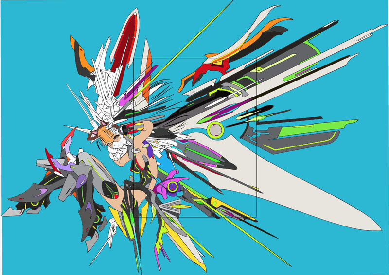 anime girl with mechanical wings