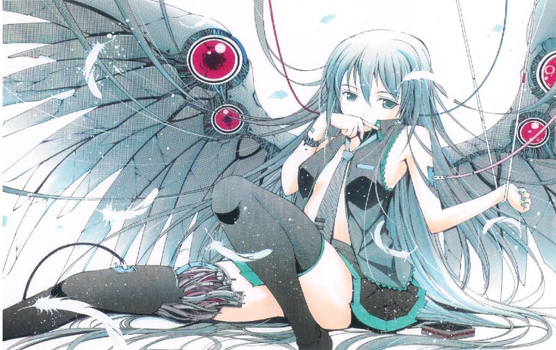 Anime girl with mechanical wings