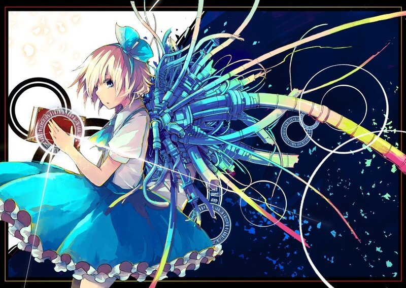 anime girl with mechanical wings