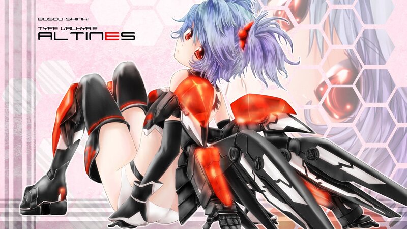 Anime girl with mechanical wings