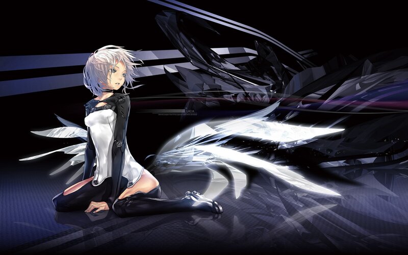 anime girl with mechanical wings