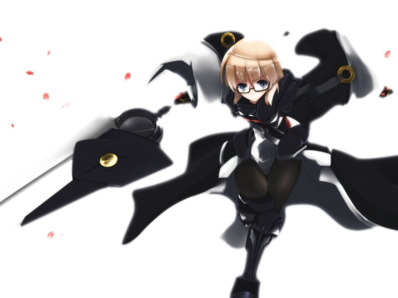 Anime girl with mechanical wings