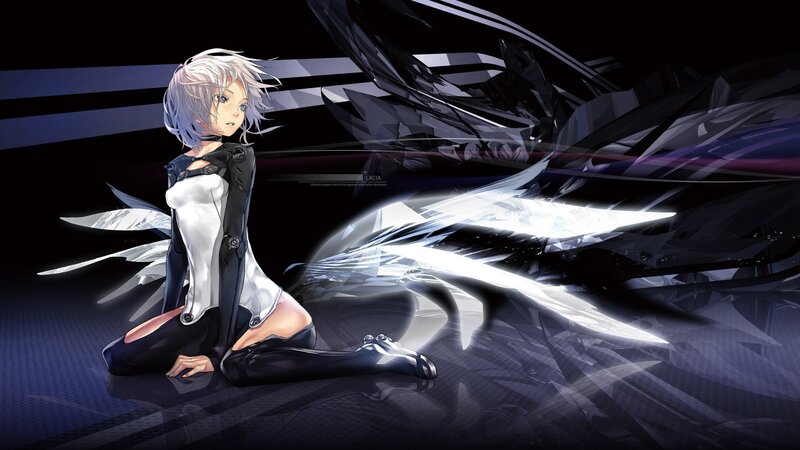 anime girl with mechanical wings
