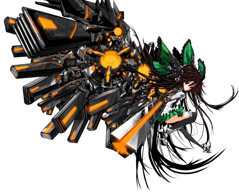 anime girl with mechanical wings