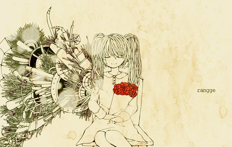 Anime girl with mechanical wings