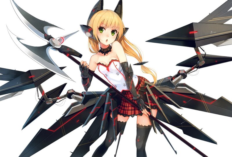 anime girl with mechanical wings