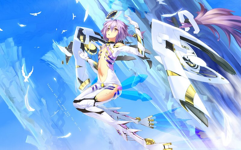 anime girl with mechanical wings