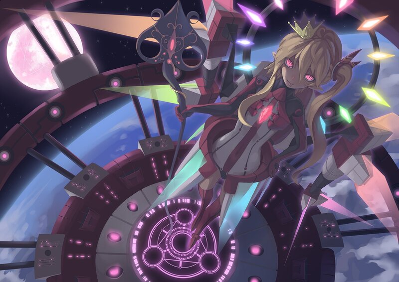 anime girl with mechanical wings