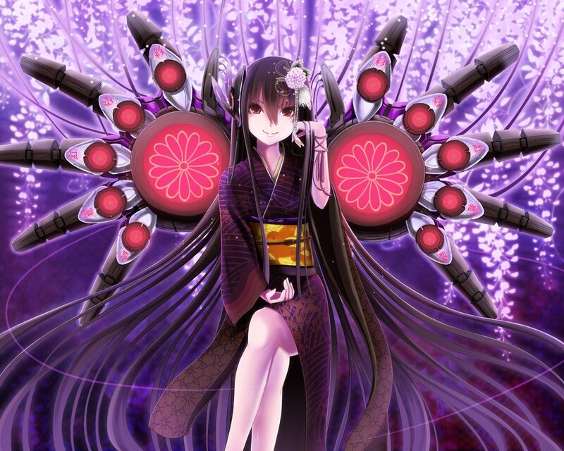Anime girl with mechanical wings