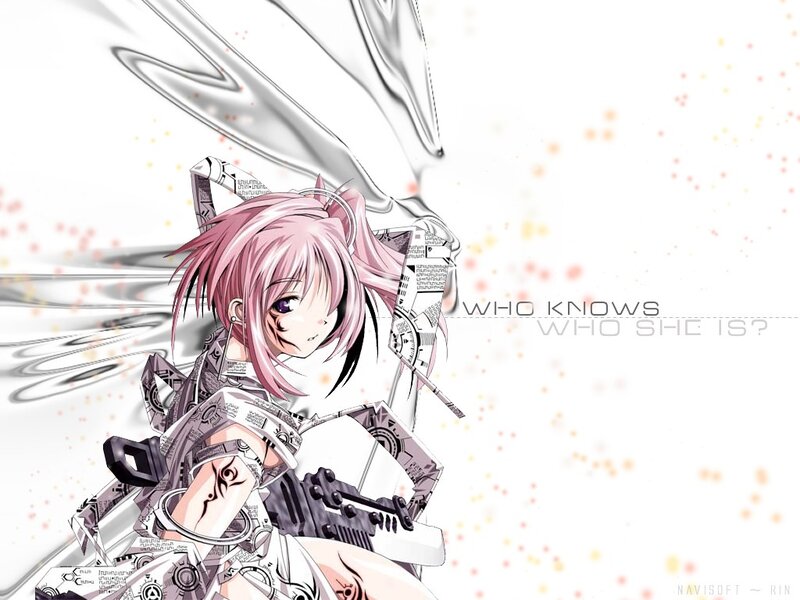 Anime girl with mechanical wings