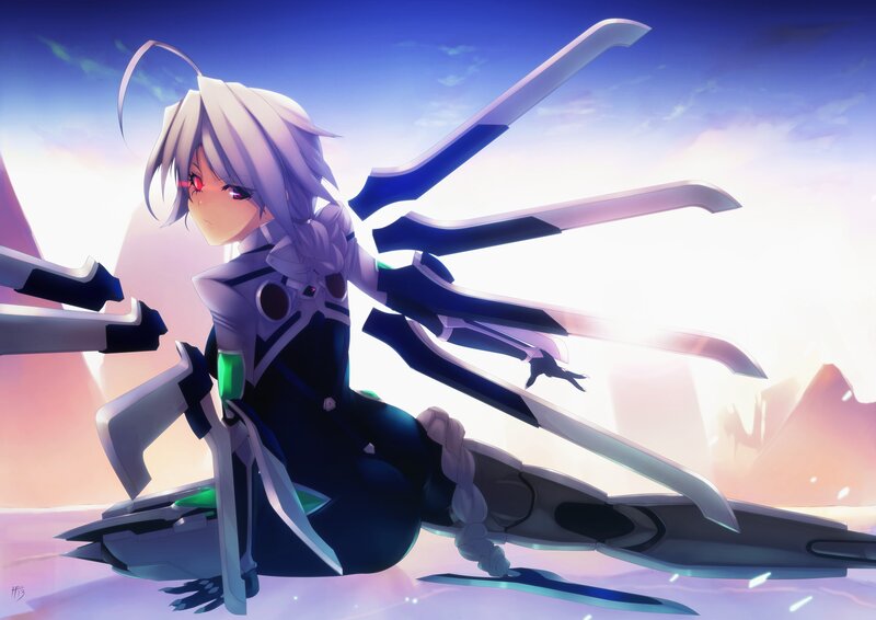 anime girl with mechanical wings