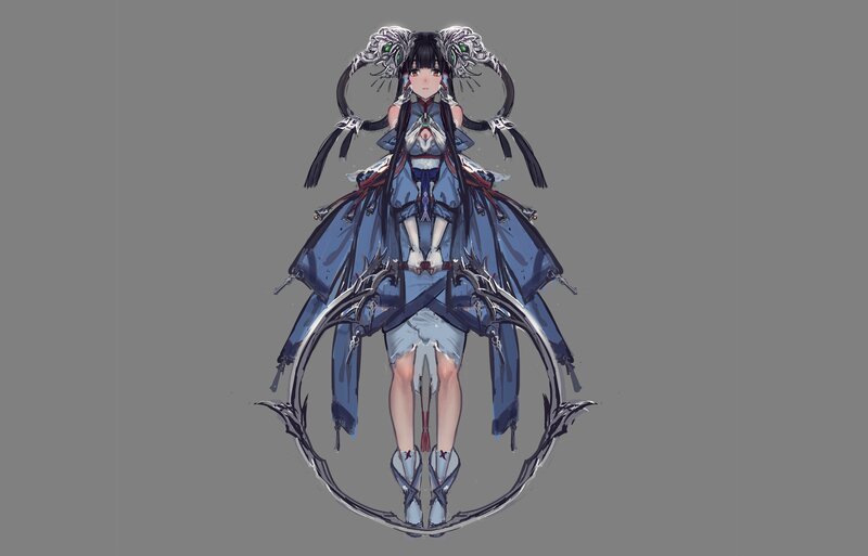 anime girl with mechanical wings