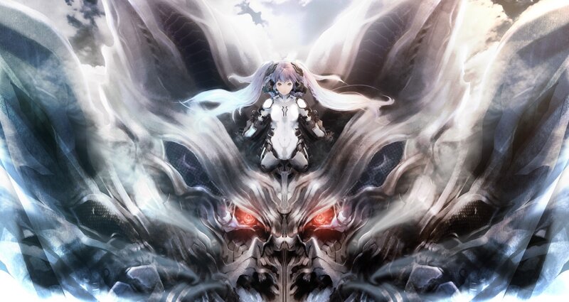 anime girl with mechanical wings