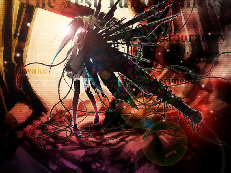 anime girl with mechanical wings