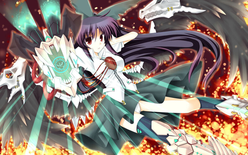 anime girl with mechanical wings