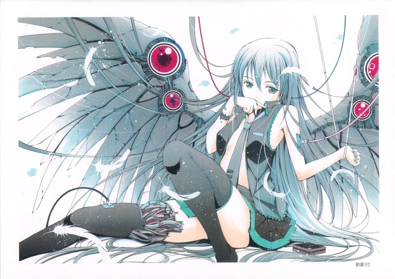 Anime girl with mechanical wings