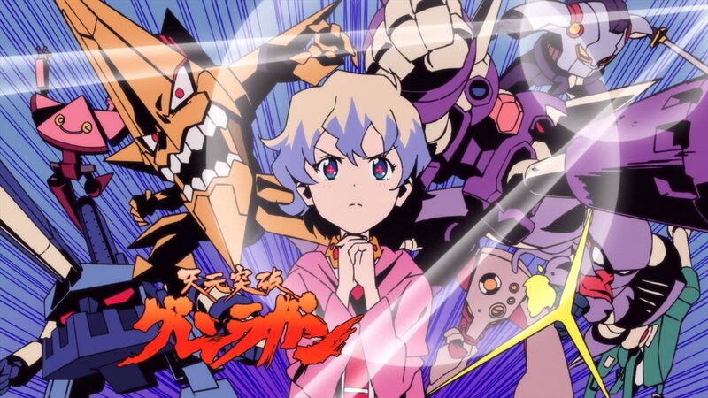 Anime Girl with Mechs — Blue, Dramatic