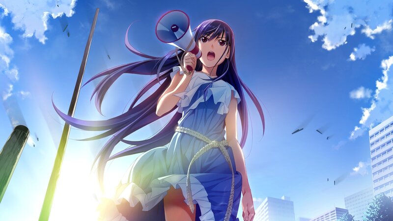 anime girl with megaphone