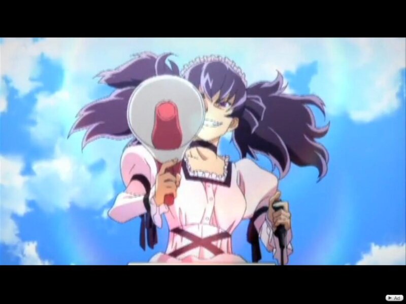 Anime Girl with Megaphone — Blue, Dramatic