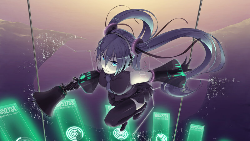 Anime Girl with Megaphone — Purple, Dramatic