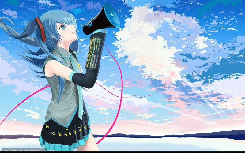 Anime girl with megaphone
