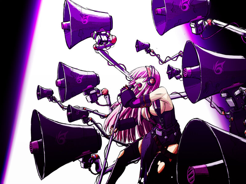 anime girl with megaphones