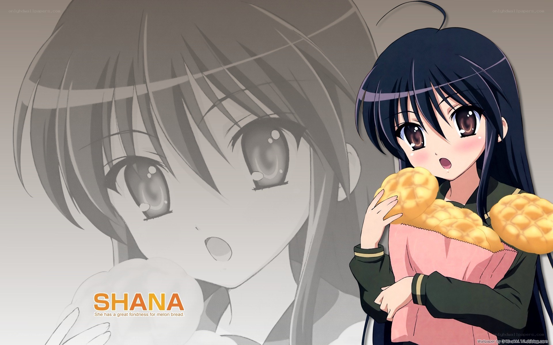Anime girl with melon bread