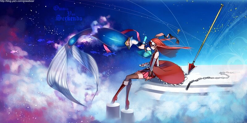 anime girl with mermaid tail