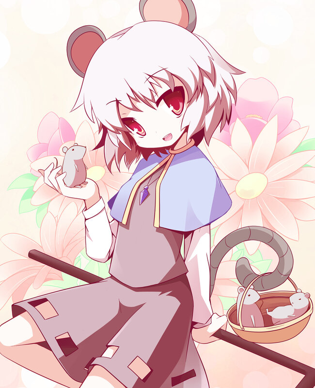anime girl with mice