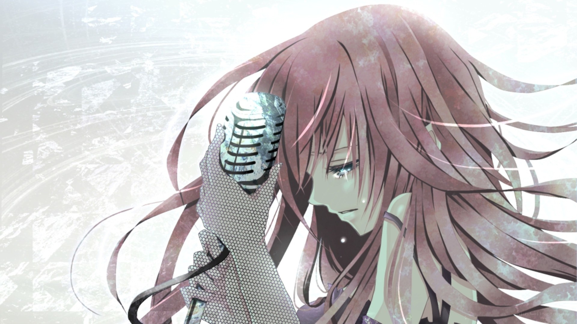anime girl with microphone