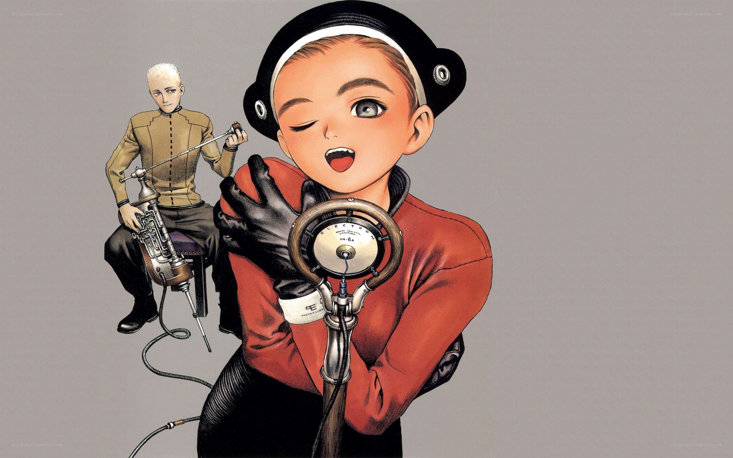 anime girl with microphone