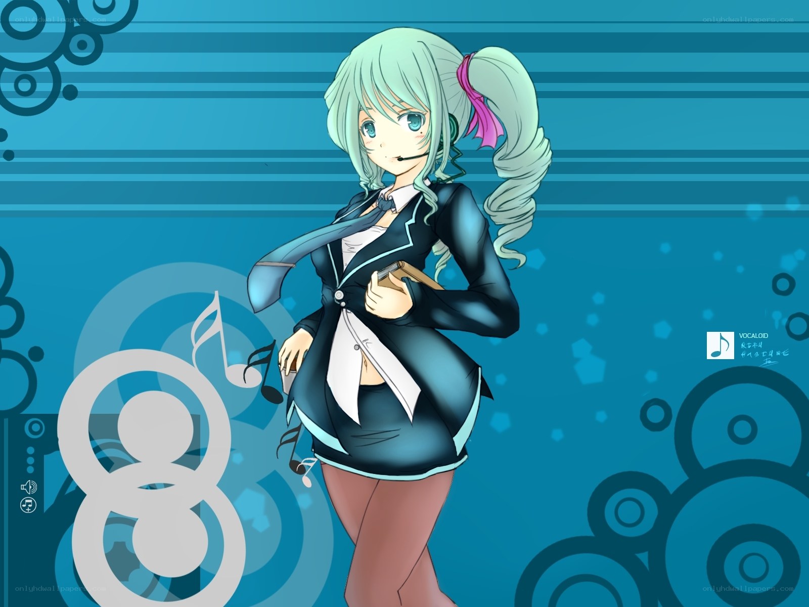 Anime girl with microphone