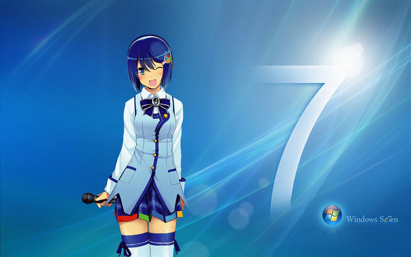 anime girl with microphone