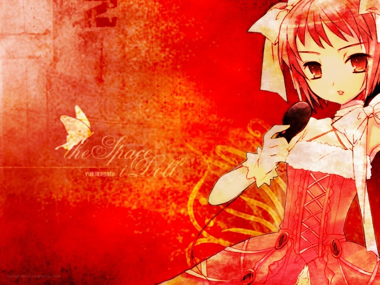 Anime girl with microphone