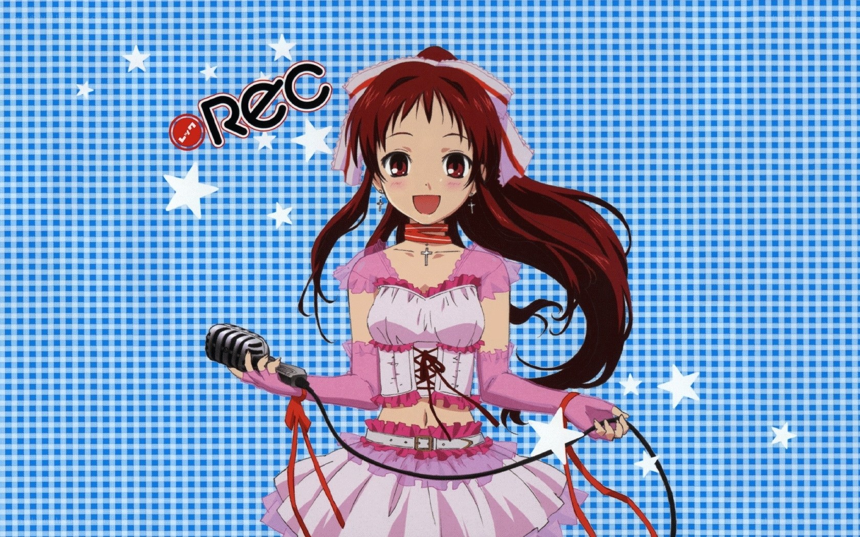 anime girl with microphone