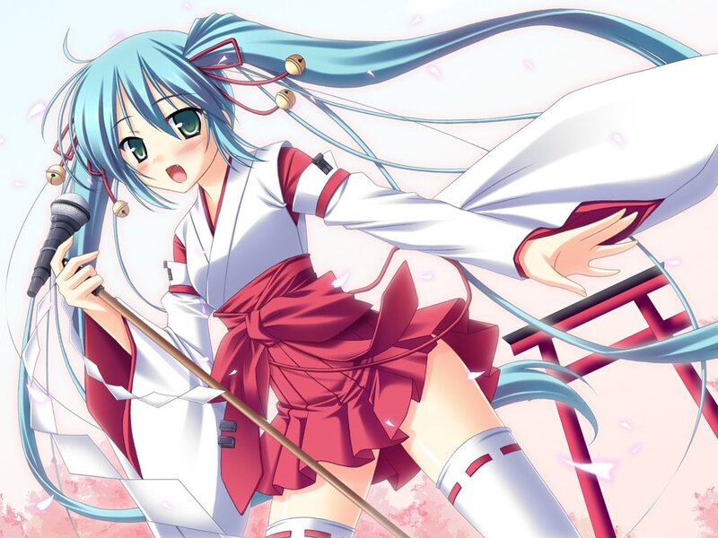 anime girl with microphone