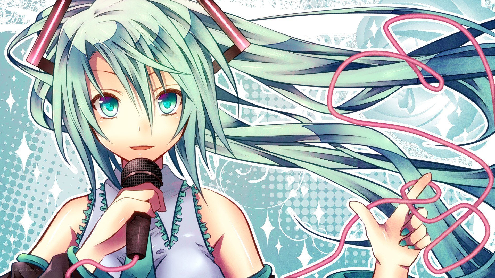 anime girl with microphone