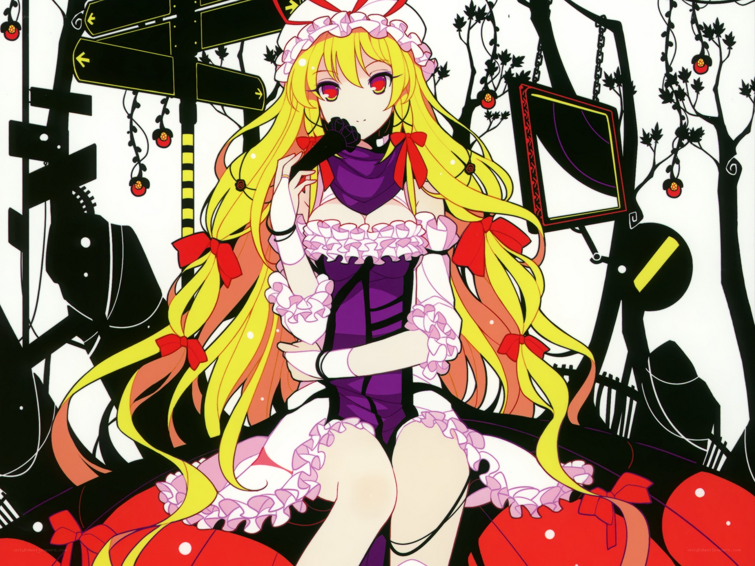 anime girl with microphone