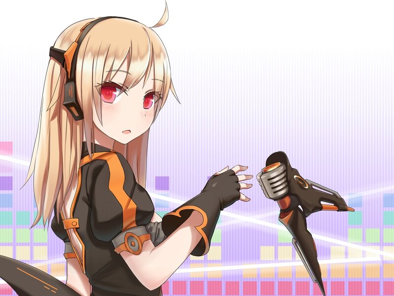 anime girl with microphone