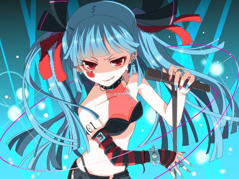 anime girl with microphone
