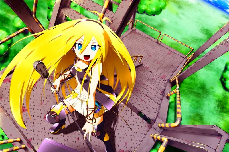 anime girl with microphone