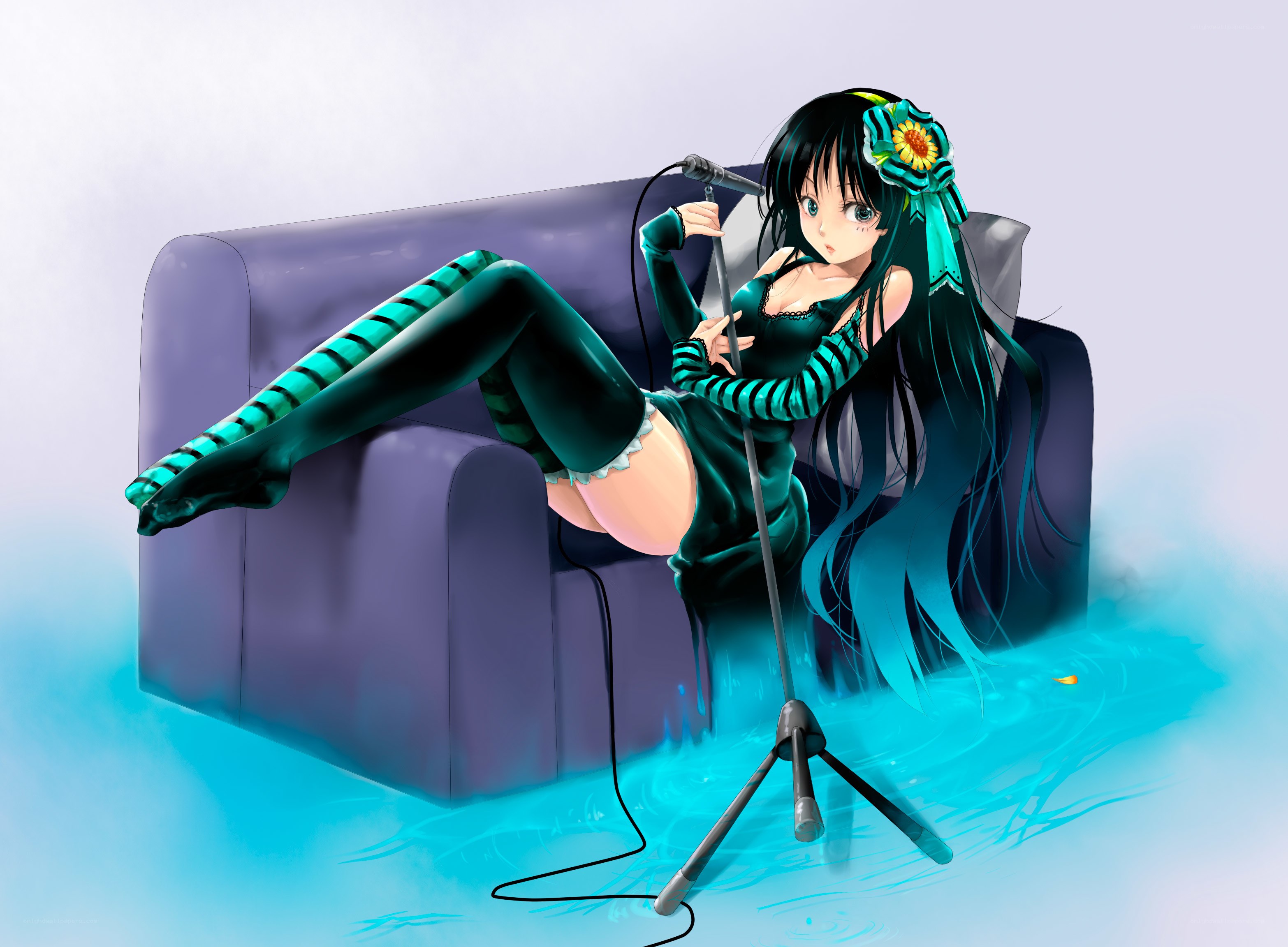 anime girl with microphone