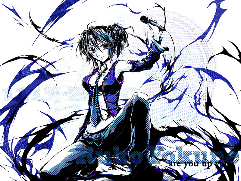 Anime Girl with Microphone — Blue, Dynamic