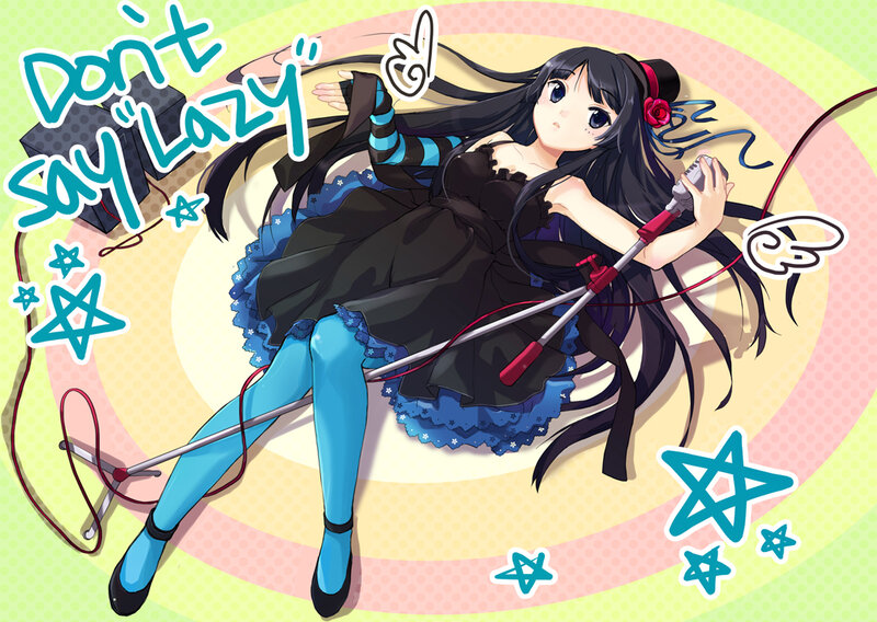 Anime Girl with Microphone — Blue, Playful