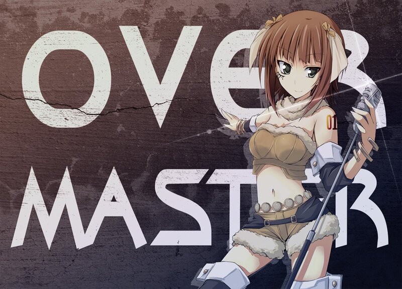 Anime Girl with Microphone — Brown, Dramatic, Text