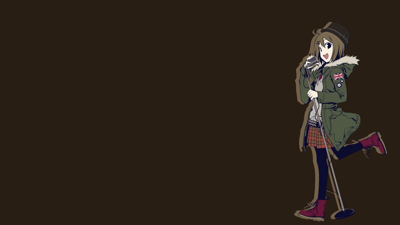 Anime Girl with Microphone — Brown